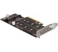 Delock Tarjeta PCI Express x8 a 2 x internas NVMe M.2 Key M - Bifurcation