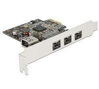 DeLOCK 89864 Interno IEEE 1394/Firewire tarjeta y adaptador de interfaz - Accesorio (PCIe, IEEE 1394/Firewire, Texas Instruments, Negro, Gris, 0,8 Gbit/s, China)