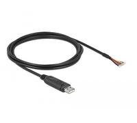 Delock 90416 cable de serie negro 2 m usb 2.0 rs-232