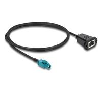 Delock 90700 cable coaxial 1 m hsd z rj-45 negro, azul