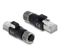 Delock 90832 cambiador de género para cable m12 4-pin rj-45 negro