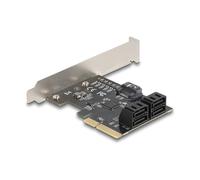 DeLOCK 90890 Controlador de Expansión PCI Express x4 a 5 Puertos SATA 6 Gb/s, Perfil Bajo, Compatible con Windows 10/11 y Linux, Chip JMB585
