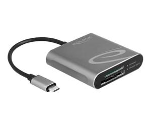 Delock 91000 lecteur de Carte mémoire USB 3.2 Gen 2 (3.1 Gen 2) Type-C Gris