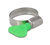 Delock Abrazadera de manguera con tuerca de ala (22-32 mm, 10 unidades), color verde