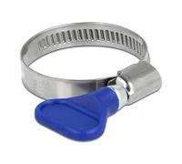 Delock Abrazadera de manguera de acero inoxidable 400 SS con tuerca de mariposa, 25-40 mm, 5 unidades, color azul