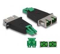 Delock acoplador híbrido de fibra óptica lc duplex macho a sc duplex