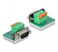 Delock adaptador d-sub 9 macho a bloque de terminales con pulsador ver