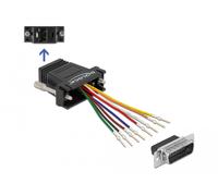 Delock adaptador d-sub macho de 15 pines a rj45 hembra, kit de montaje