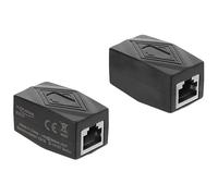 Delock Adaptador de acoplamiento RJ50 hembra a hembra apantallado, color negro