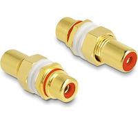 Delock Adaptador de Audio RCA Hembra a Hembra para instalación, Anillo de Color Rojo