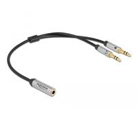 Delock adaptador de auriculares 1 x hembra estéreo de 4 contactos y 3