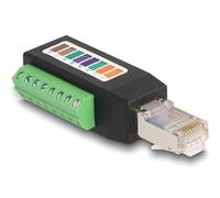 DELOCK Adaptador de Bloque de terminales RJ45 Macho Cat.5e en ángulo de 90° Marca