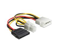 DeLOCK Adaptador de Cable 60127, Power Molex 4 Pin Macho a SATA 15 Pin Hembra + P4, 0.155 m, Multicolor