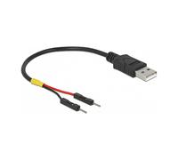 DeLOCK Adaptador de Cable de Alimentación USB 85400, Tipo A a 2 Pines, 0.1 m (10 cm), 5V, Plug and Play, Negro