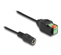 DELOCK Adaptador de CC de 5,5 x 2,1 mm Hembra a Bloque de terminales con pulsador 15 cm Marca