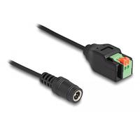 DELOCK Adaptador de CC de 5,5 x 2,1 mm Hembra a Bloque de terminales con pulsador 15 cm Marca