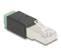 Delock adaptador de rj45 macho a bloque de terminales de 2 pines