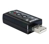 DELOCK 61645 - Tarjeta de sonido, externa, adaptador, USB 2.0, 3.5 mm