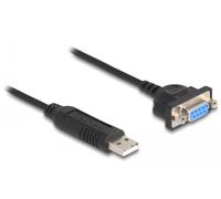 66453 Convertidor USB-RS232 D-Sub 9pin Hembra,USB A-Macho 0.5m DELOCK