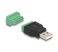 DELOCK Adaptador de USB 2.0 Tipo-A Macho a Bloque de terminales 2 Piezas Marca