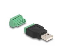 DELOCK Adaptador de USB 2.0 Tipo-A Macho a Bloque de terminales 2 Piezas Marca