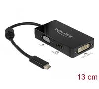 Delock Adaptador de vídeo externo - USB-C - DVI, HDMI, VGA negro