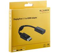 DeLOCK Adaptador Display Port St.> Hdmi De Alta Velocidad-BU. 0,22 M De Ferrita [BK], Negro