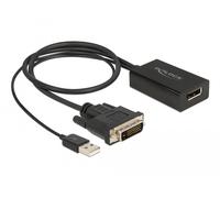 Delock adaptador dvi macho a displayport 1.2 hembra negro 4k con funci