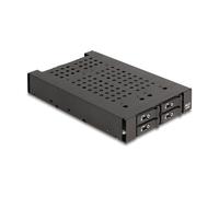 DeLOCK Adaptador Móvil Rack 3.5 pulgadas para 4 x SSD M.2 NVMe, Conector Slim SAS SFF-8654, Factor de Forma M.2, PCIe 4.0, Chasis de Metal Negro para Disco Duro