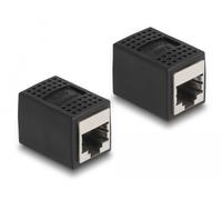 DeLOCK Adaptador RJ45 Hembra A RJ45 Hembra Cat.6A Negro