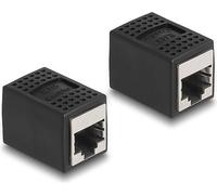DeLOCK Adaptador RJ45 Hembra A RJ45 Hembra Cat.6A Negro