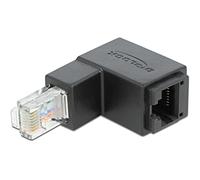 Delock Adaptador RJ45 macho acodado hacia abajo > RJ45 hembra Cat 6 UTP