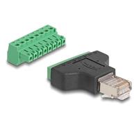 DELOCK Adaptador RJ45 Macho > Bloque de terminales de 8 contactos y 2 Partes 3,81 mm Marca