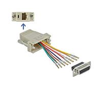 Delock - Adaptador Sub-D de 15 Pines Hembra a RJ45, Kit de Montaje, Color Gris