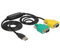 DeLock - Adaptador USB 2.0 Serie 2 x 9 Pines