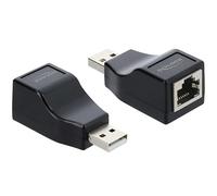 DeLOCK Adaptador USB 2.0 tipo A macho a serie RS-232 RJ45 hembra, color negro