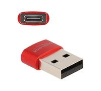 DeLock Adaptador USB 2.0 Tipo-A macho a Tipo-C hembra Rojo