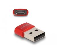 DeLock Adaptador USB 2.0 Tipo-A macho a Tipo-C hembra Rojo