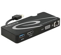DeLOCK Adaptador USB 3.0 para HDMI + VGA + Gigabit - LAN + USB 3.0