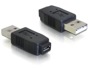 Delock - Adaptador USB (conector mini hembra tipo B a macho USB 2.0 tipo A), USB 2.0 > Micro USB, negro, 1