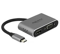 Delock Adaptador USB Type-C a HDMI y VGA con Puerto USB 3.0 y PD