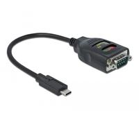Delock adaptador usb type-c para 1 x serial rs-232 db9 con protección