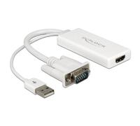 Delock Adaptador VGA a HDMI con Audio Blanco