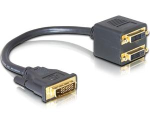 Delock adapter dvi25 m > 2x dvi25 f cable dvi 0,2 m dvi-i negro