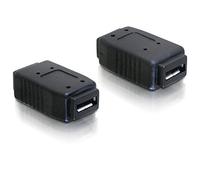 DeLOCK Adapter Micro USB A+B F to Micro USB A+B F - Adaptador USB, Negro