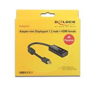 DeLock Adapter Mini DisplayPort 1.2 Male to HDMI Female 4K Passive Black