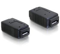Delock adapter usb micro b female to usb micro b female negro