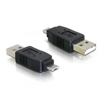 Delock Adapter USB Micro-A Male to USB2.0 A-Male USB 2.0 A Negro - Adaptador para Cable (USB Micro-A, USB 2.0 A, Male Connector/Female Connector, Negro)