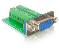 Delock adapter vga female > terminal block 16pin verde