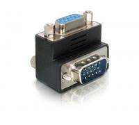 Cambiador de género DELOCK Adaptador VGA macho/hembra acodado Negro 15 pines